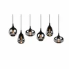 Flash Sale Trio Lighting Suspension Lumina, 6 lampes, noir/chromé, verre