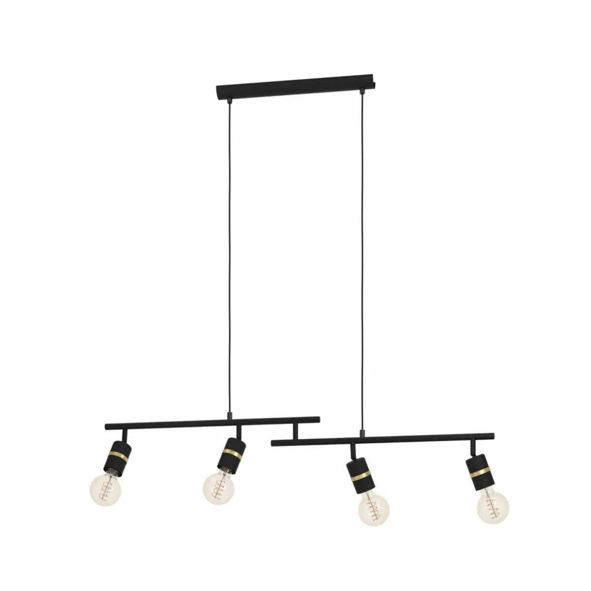 suspension_lurone_noir__quatre_lampes_0.webp Best Sale EGLO Suspension Lurone, noir, à quatre lampes