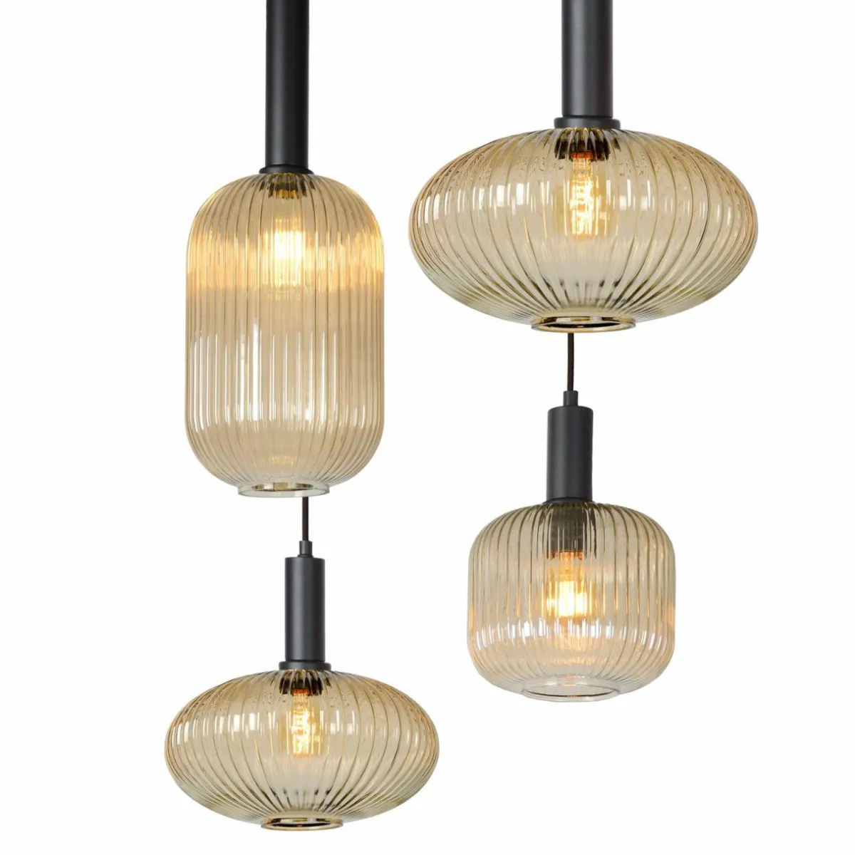 suspension_maloto_verre__flammes_ambre__cm_3.webp Outlet Lucide Suspension Maloto, verre, 7 flammes, ambre, 150 cm