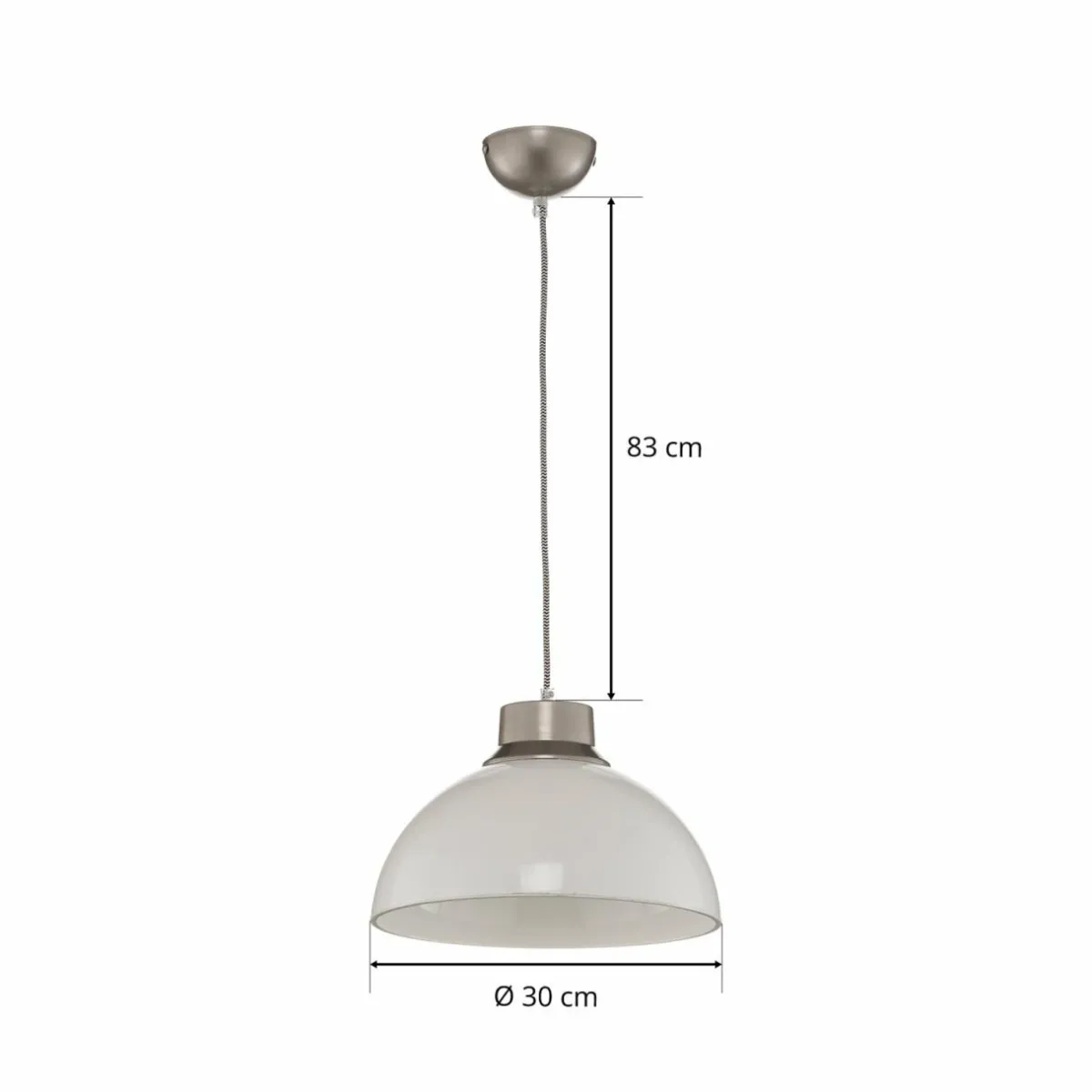 suspension_mara_argente_abatjour_blanc_opale_6.webp Store Lamkur Suspension Mara, argentée, abat-jour blanc opale
