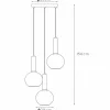 Clearance Lucide Suspension Marius, abat-jour verre, noir, 3 lampes