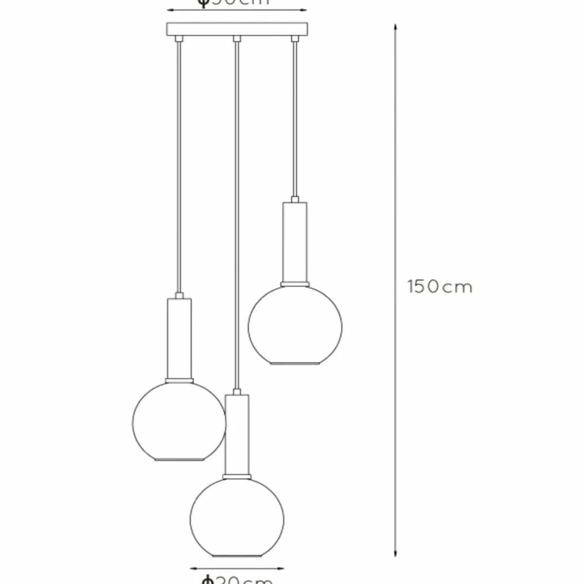 suspension_marius_abatjour_verre_noir__lampes_0.webp Clearance Lucide Suspension Marius, abat-jour verre, noir, 3 lampes