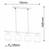 Discount Näve Suspension Maron à quatre lampes, tissu, naturelle