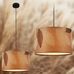 Online Briloner Suspension Mata, 1 lampe, marron, tissu, Ø 35 cm