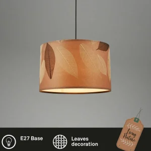 Online Briloner Suspension Mata, 1 lampe, marron, tissu, Ø 35 cm
