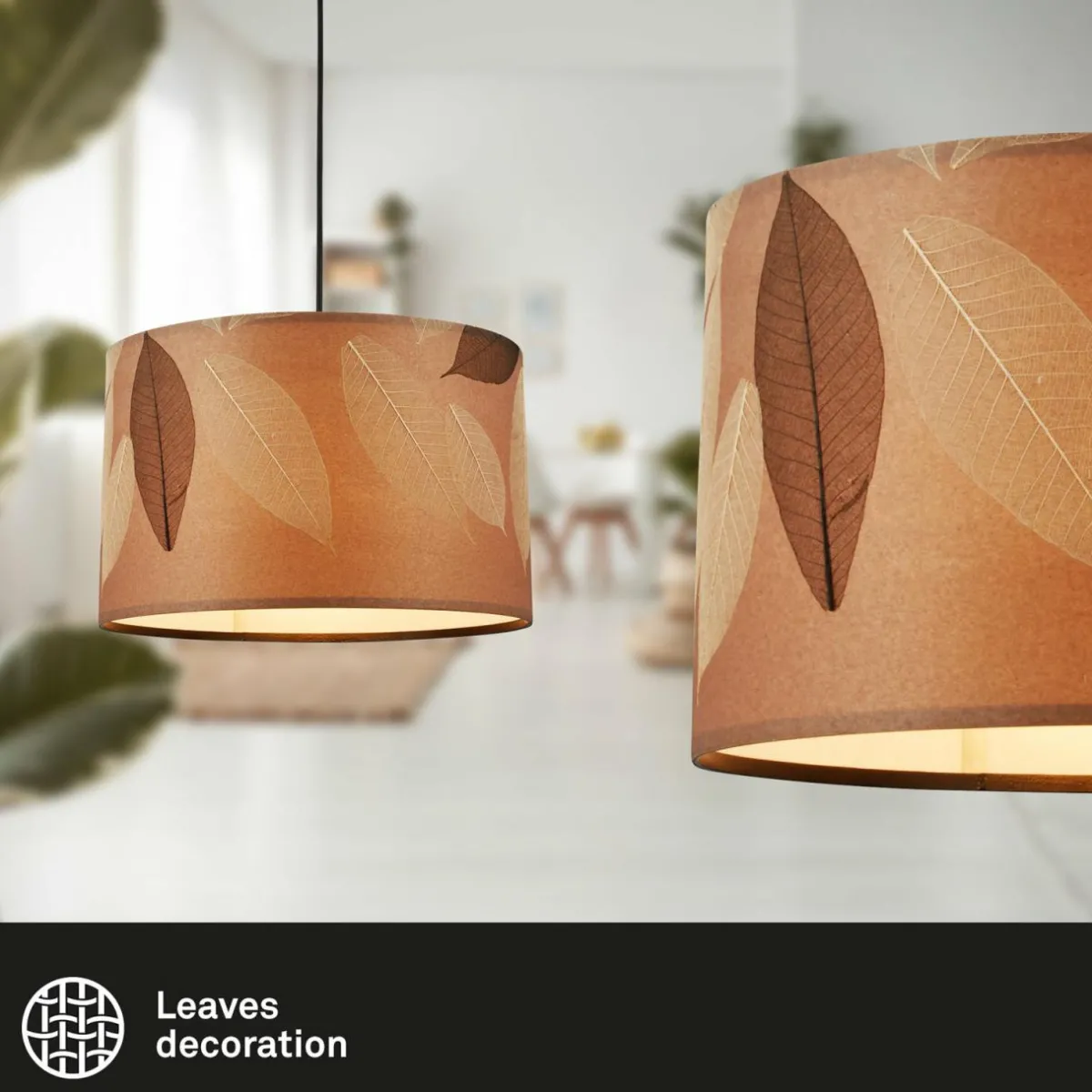 suspension_mata__lampe_marron_tissu___cm_3.webp Online Briloner Suspension Mata, 1 lampe, marron, tissu, Ø 35 cm