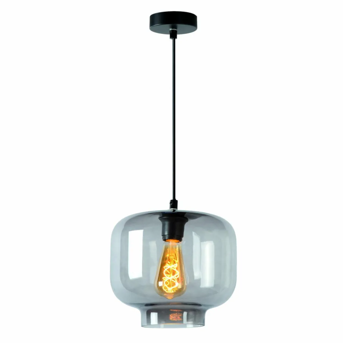suspension_medine_gris_fum___cm_verre___lampe_0.webp Best Sale Lucide Suspension Medine, gris fumé, Ø 25 cm, verre, à 1 lampe