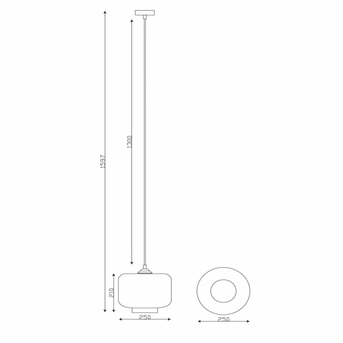 suspension_medine_gris_fum___cm_verre___lampe_1.webp Best Sale Lucide Suspension Medine, gris fumé, Ø 25 cm, verre, à 1 lampe