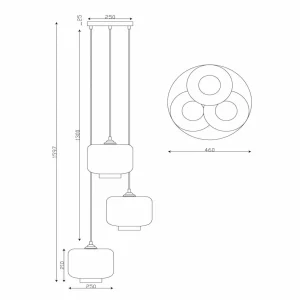 Cheap Lucide Suspension Medine, gris fumé, Ø 46 cm, verre, à 3 lampes