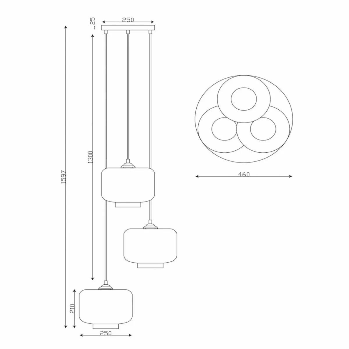 suspension_medine_gris_fum___cm_verre___lampes_1.webp Cheap Lucide Suspension Medine, gris fumé, Ø 46 cm, verre, à 3 lampes