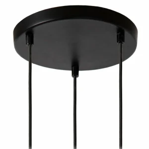 Cheap Lucide Suspension Medine, gris fumé, Ø 46 cm, verre, à 3 lampes