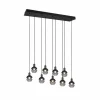 Flash Sale Trio Lighting Suspension Mela, angulaire, à 9 lampes, noire