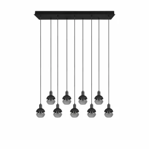 Flash Sale Trio Lighting Suspension Mela, angulaire, à 9 lampes, noire