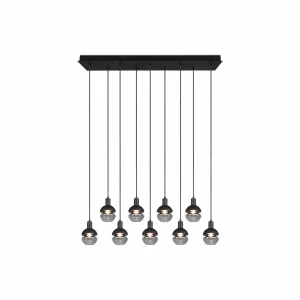 Flash Sale Trio Lighting Suspension Mela, angulaire, à 9 lampes, noire