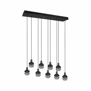 Flash Sale Trio Lighting Suspension Mela, angulaire, à 9 lampes, noire