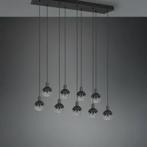 Flash Sale Trio Lighting Suspension Mela, angulaire, à 9 lampes, noire