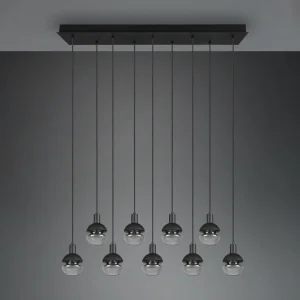 Flash Sale Trio Lighting Suspension Mela, angulaire, à 9 lampes, noire