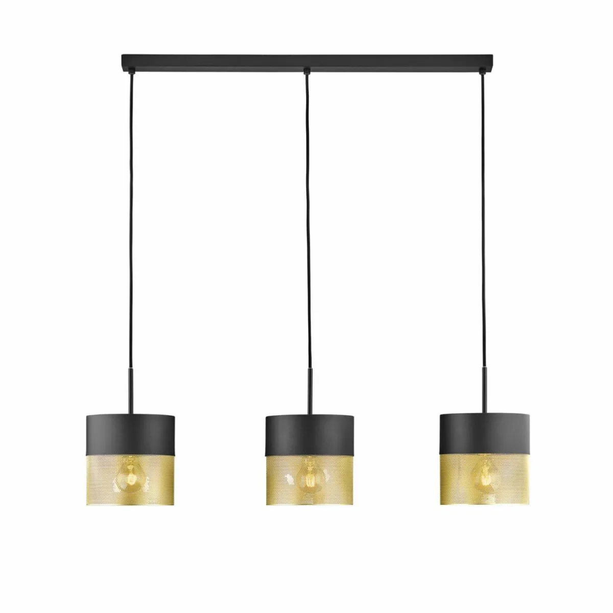 suspension_mesh_e___lampes_haut_noiredore_0.webp Flash Sale HELL Suspension Mesh E27 à 3 lampes, haut, noire/dorée