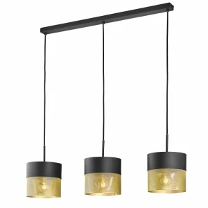 Flash Sale HELL Suspension Mesh E27 à 3 lampes, haut, noire/dorée