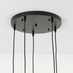Discount Holländer Suspension Milano, 5 abat-jour en verre fumé