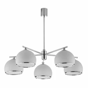 New Argon Suspension Mina, à 5 lampes, chromé mat