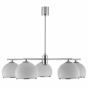 New Argon Suspension Mina, à 5 lampes, chromé mat