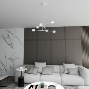 Sale EMIBIG LIGHTING Suspension Modus 6, acier, à 6 lampes, GX 53, blanc