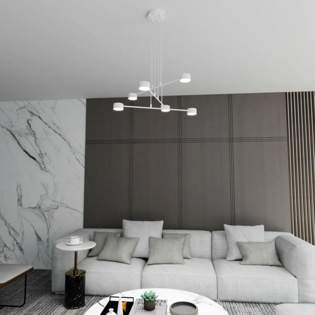 suspension_modus__acier___lampes_gx__blanc_1.webp Sale EMIBIG LIGHTING Suspension Modus 6, acier, à 6 lampes, GX 53, blanc