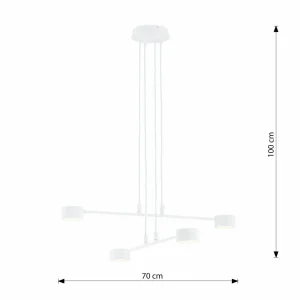 Best EMIBIG LIGHTING Suspension Modus 4, acier, à 4 lampes, GX 53, blanc