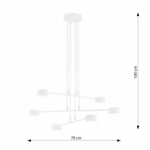 Sale EMIBIG LIGHTING Suspension Modus 6, acier, à 6 lampes, GX 53, blanc