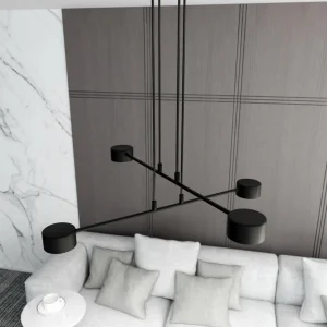 Online EMIBIG LIGHTING Suspension Modus 4, acier, à 4 lampes, GX 53, noir