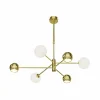 Discount Jupiter Suspension Moka, doré, verre, 3 lampes, G9, GU10