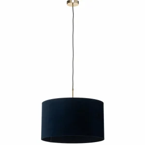Online Domiluce Suspension Monaco avec abat-jour velours bleu