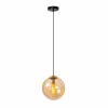 Clearance Lucide Suspension Monsaraz, Ø 25 cm, ambre. Verre, à 1 lampe
