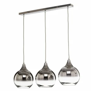 Store Eko-Light Suspension Monte, à 3 lampes, poutre, argentée