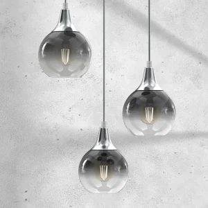 Store Eko-Light Suspension Monte, à 3 lampes, ronde, argentée