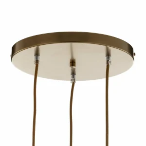 Hot Eko-Light Suspension Monte, à 3 lampes, ronde, dorée