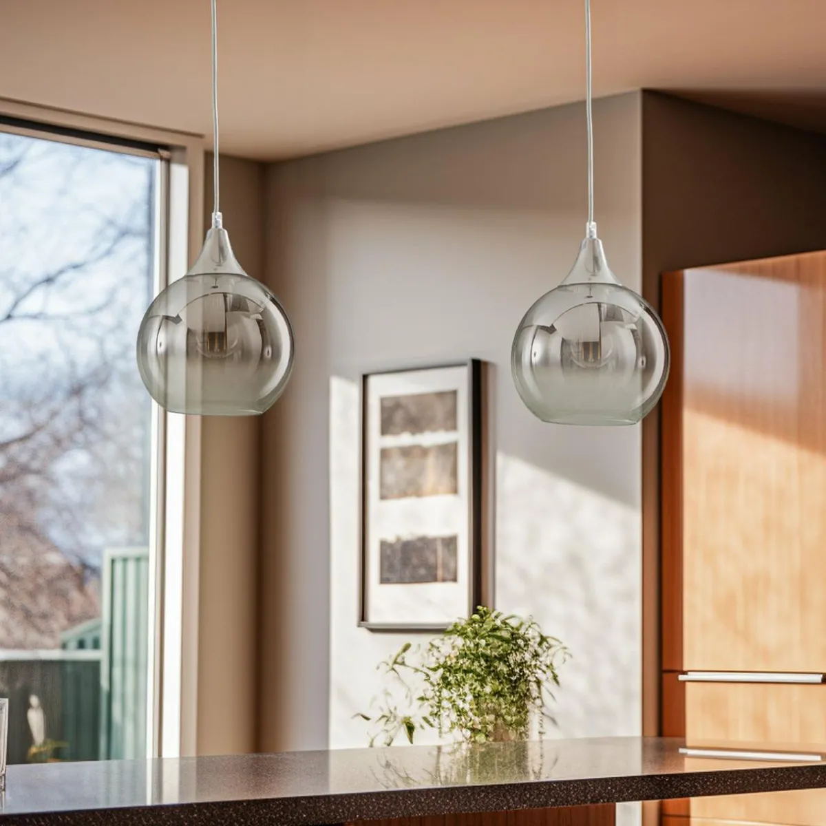 suspension_monte_en_verre___lampe_argente_0.webp Sale Eko-Light Suspension Monte en verre, à 1 lampe, argentée