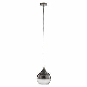 Sale Eko-Light Suspension Monte en verre, à 1 lampe, argentée