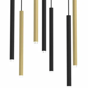 Cheap Eko-Light Suspension Monza, noire/dorée, à 7 lampes