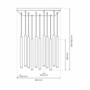 Cheap Eko-Light Suspension Monza, noire/dorée, à 11 lampes