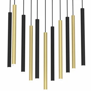 Cheap Eko-Light Suspension Monza, noire/dorée, à 11 lampes