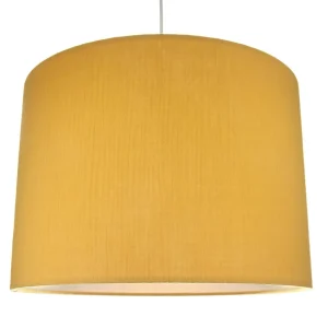 Best Waldi-Leuchten GmbH Suspension Musselin avec abat-jour jaune moutarde