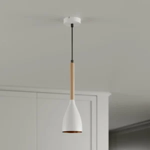 Clearance Luminex Suspension Muza à 1 lampe, blanche/dorée