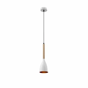 Clearance Luminex Suspension Muza à 1 lampe, blanche/dorée