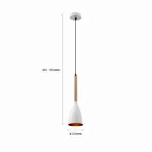 Clearance Luminex Suspension Muza à 1 lampe, blanche/dorée