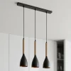 Online Luminex Suspension Muza à 3 lampes, noire/dorée