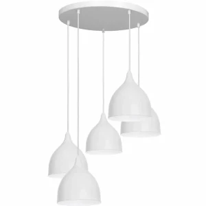 Flash Sale Luminex Suspension Nanu à cinq lampes ronde gris clair