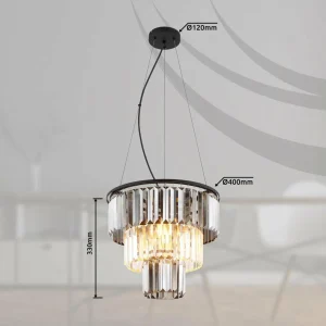 Cheap Globo Suspension Naxis, gris fumé/clair, Ø 40 cm, cristal