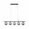 Online Eco-Light Suspension Neptun, gris fumé, longueur 100 cm, à 5 lampes, verre